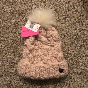 Pink, pearl and Pom-Pom winter hat